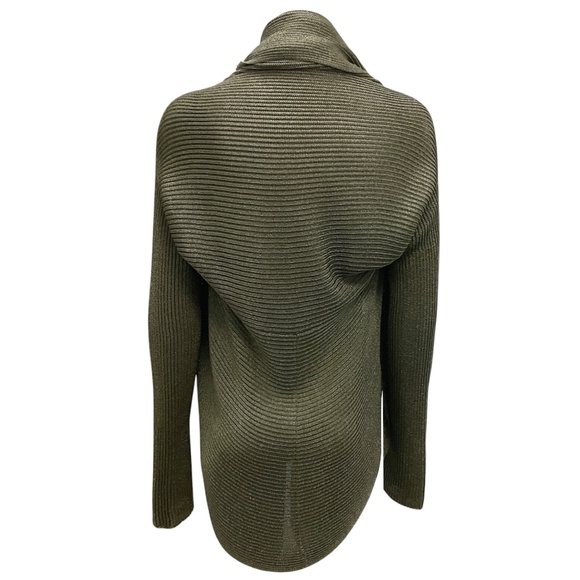 RALPH LAUREN BLACK LABEL OLIVE GREEN METALLIC KNIT SWEATER - Picture 3 of 4